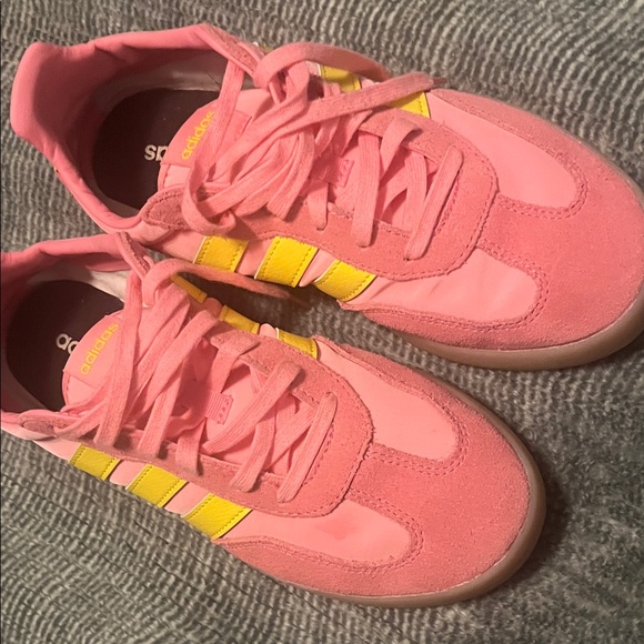 Adidas Women's Pink and Yellow Sneakers - Picture 5 of 7